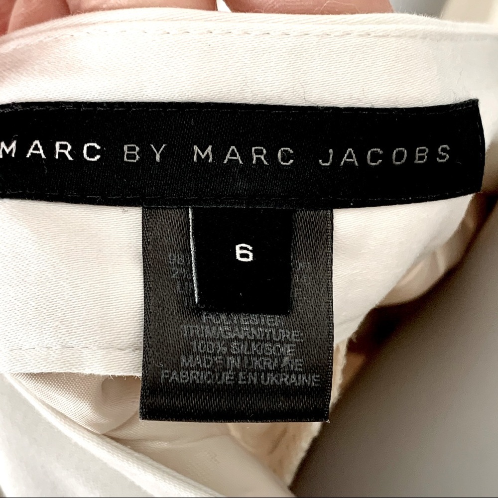 MARC BY MARC JACOBS Pencil Skirt With Pleats on Back 100% Cotton Sateen White - Picture 3 of 13